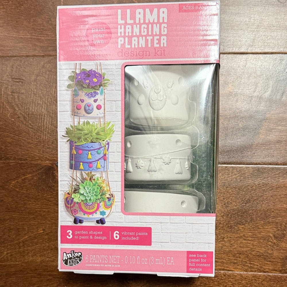 Llama Hanging Planter Design Kit - White Ceramic Paint-Your-Own Set